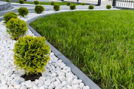 decroative stone around a garden
