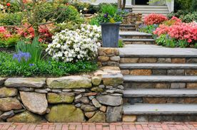 outdoor patio completed with stone