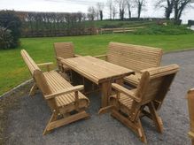 Outdoor wooden picnic table