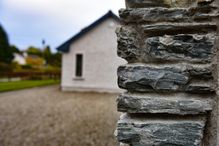 Stone wall outside a house