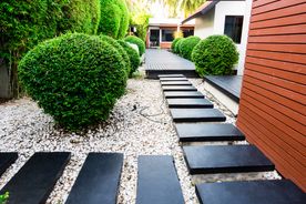 Garden Stones and Decorations in a modern patio